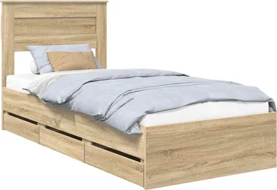 Produktbild von vidaXL Bettrahmen Sonoma-Eiche 100 x 200 cm Ingenieurs Holz