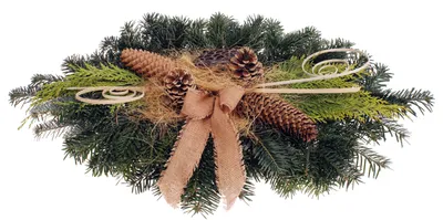 Produktbild von Grabgesteck 70cm lang Nordmann Schleife natur CreaFlor Home
