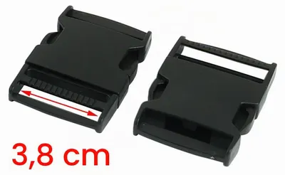 Schnellverschluss-Schnalle, 45 mm, 2 Stück, Schwarz