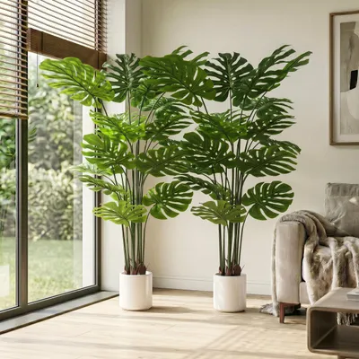 Produktbild von Kunstpflanze 160 cm - Monstera - Naturgetreue Optik - Stabile Kunststoffstamm