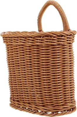 Productafbeelding van Opbergmand - Hangmand - Keuken Organiseren - Gevlochten Kunststof - 26 x 19 cm - Bruin