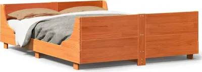Produktbild von vidaXL Massivholzbett ohne Matratze Wachsbraun 140x200 cm Kiefernholz
