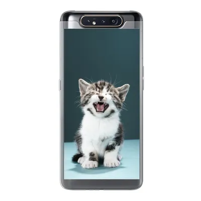 Produktbild von MuchoWow® Handyhülle Schutzhülle Hülle für Samsung Galaxy A80 Katze - Kätzchen - Miau Silikon Softcase Handy Hülle - Schutzdeckel