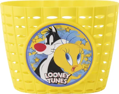 Produktbild von Tataway Korb Aufbewahrung Fahrrad Kind Mädchen Looney Tunes Tweety Sylvester blau gelb Fahrradzubehör