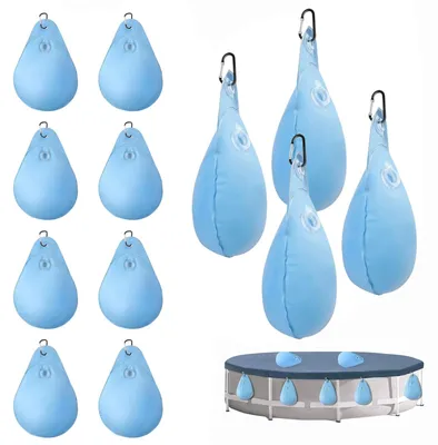 Imagen del producto de 12 unidades de contrapesos para cubiertas de piscina, tipo bolsa de agua (azul claro), impermeables y duraderos