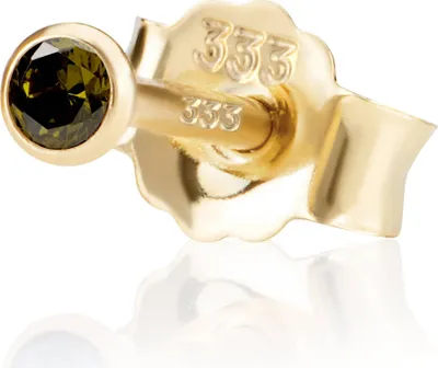 Produktbild von Einzel 2,5mm 333 Gelb Gold 8 K Ohrstecker Zirkon Peridot Butterfly Verschluss