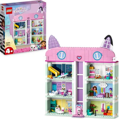 Produktbild von LEGO 10788 Gabby's Dollhouse Spielzeug-Set, 8 Zimmer & 4 Etagen Gabbys Puppenhaus Spielzeug mit Gabby, Pandi, Meerkatz, Kuchi Figuren und Zubehör, Geschenk für Mädchen ab 4 Jahren, Jungen und Kinder