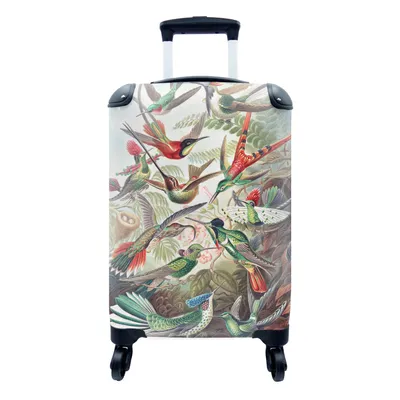 Produktbild von MuchoWow® Koffer Handgepäck Trolley Rollkoffer Kleine Reisekoffer mit 4 Rollen - Kolibri - Vintage - Ernst Haeckel - Vogel - Kunst - Natur - Cabin Size < 55x40x23 cm & 55x40x20 cm - Fotokoffer - Kabinenkoffer - Boardgepäck - Reise-Box - Reisekoffer - Reisegepäck - Koffer mit Bild - Trolley für Kinder