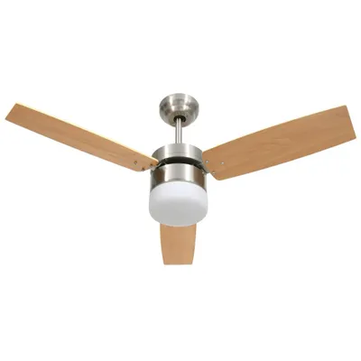 Produktbild von vidaXL Deckenventilator mit Licht und Fernbedienung 108 cm Hellbraun