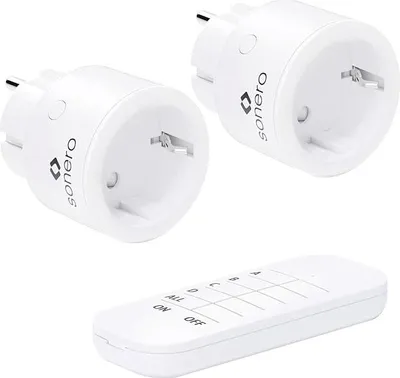 Image de SONERO Set de prises radio S-RCS102, 1 émetteur, 2 récepteurs, blanc