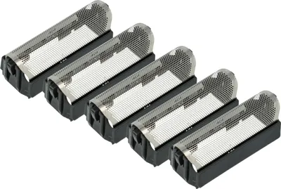 Produktbild von vhbw 5x Scherfolie kompatibel mit Braun Formula 5479, 5469, 5470, 3550, 5266, 3525, 3550CC, 5424, 5268, 5419 Elektrorasierer + Rahmen, schwarz/silber