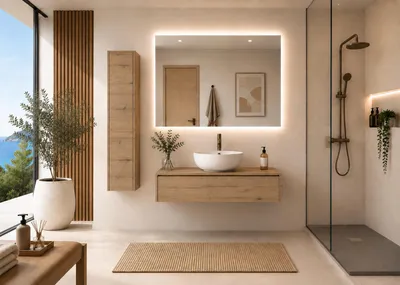 ORIGEN BATH FORMENTERA Badmöbel mit Aufsatzwaschbecken, 100 cm, Estepa