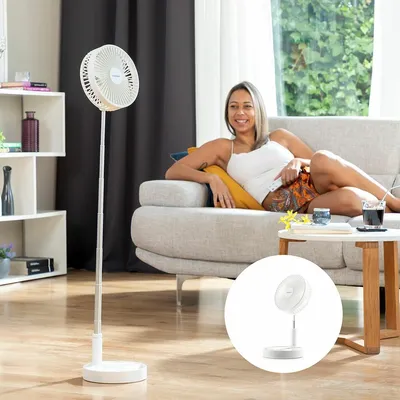 Obrázok produktu pre InnovaGoods 8435527826321, Domáci lopatkový ventilátor, Biela, Podlaha, Tabuľka, 40 dB, 6 h, Batérie