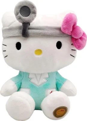 Produktbild von Joy Toy Hello Kitty Doctor Eco Plush 24 cm in wiederverwendbarem Kartontäschchen