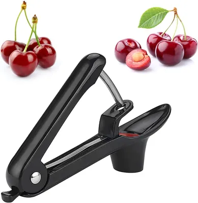 Produktbild von Manueller Kirschentkerner für Früchte, Karotten und Beeren (Schwarz, 20 cm)
