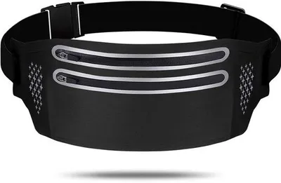 Image de Bandeau en Élasthanne imperméable – Ceinture de course fine et sac de sport pour les activités de plein air – Noir