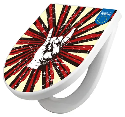 Produktbild von WC Sitz mit Absenkautomatik D Form Motiv Rock On [TDW3 10979]