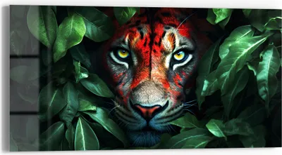 Produktbild von DEQORI Glasbild Echtglas 60x30 cm 'Dschungelblick' Wandbild Bild modern Deko