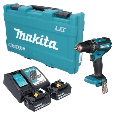 Produktbild von Makita DHP 485 RGK Akku Schlagbohrschrauber 18 V 50 Nm Brushless + 2x Akku 6,0 Ah + Ladegerät + Koffer