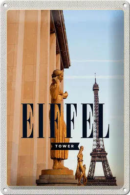 Produktbild von Blechschild Reise 20x30cm Eiffel Tower Skulpturen