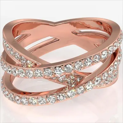 Image de Bague Femme Élégante TC-40492 Or/Rose - Design Moderne et Scintillant KP40492