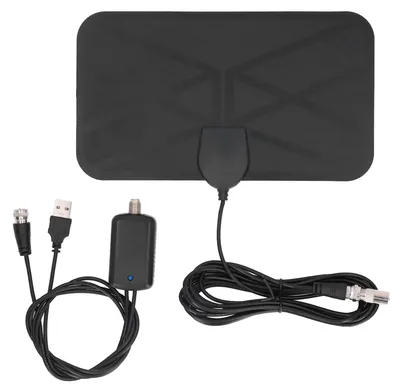 Zdjęcie produktu dla Antena telewizji cyfrowej do użytku wewnętrznego, naziemna, HD 4K 1080p, wzmocnienie 25 dBi, uchwyt samoprzylepny KJ-036