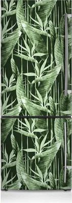 Produktbild von Magnetfolie Magnete Küche Kühlschrank Dekoration 60x180 cm - Dunkle Blätter