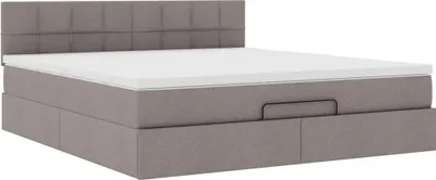 Produktbild von Ottoman-Bett mit Matratze Taupe 180x200 cm Stoff