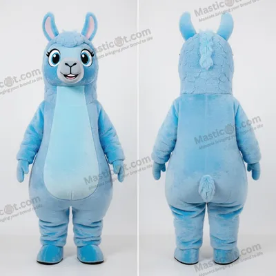 Produktbild von Himmelblaue MASTICOT kuschelige Lama-Maskottchen-Kostüm