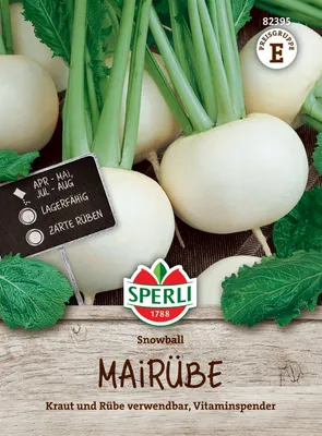 Produktbild von SPERLI Mairüben Samen Snowball Brassica rapa 35-40 lfd. Meter