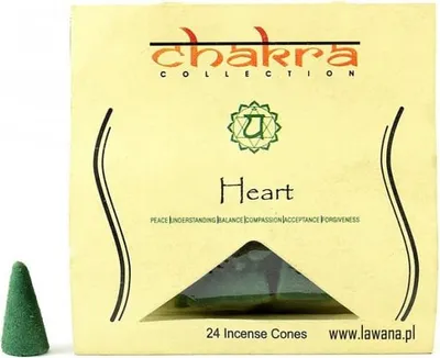 Produktbild von HERZ-Räucherkegel für das 4. Chakra, 24 Stück, Song of India