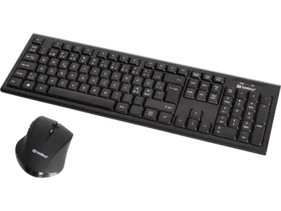 Obrázek produktu pro Sandberg Wireless Office DesktopSet Nor, Bezdrátový, RF bezdrátový, Mechanický spínač, QWERTY, Černá, Obsahuje myš