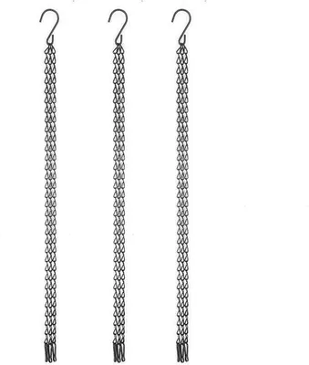 Obrázek produktu pro Sada řetězů do zahrady – železný řetěz – závěsné květináče – 58,5 cm – černá
