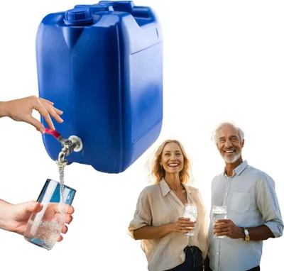 Produktbild von Anwicar Wasserkanister mit hahn - Wasser Kanister mit zapfhahn 20l - Camping Wassertank - Blau