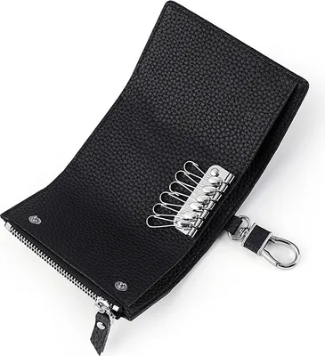 Produktbild von INF Multifunktionale Lederbrieftasche & Schlüsselanhänger Schwarz