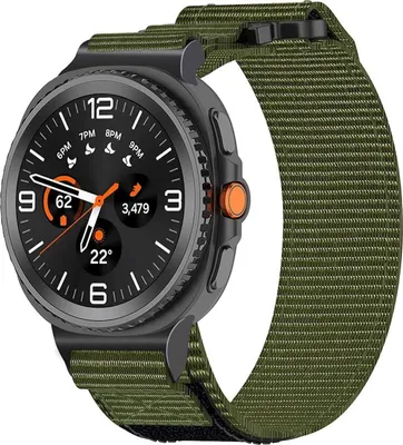 Produktbild von Für Samsung Galaxy Watch 8 / 8 Classic Nylon Armband mit Klettverschluss Grün