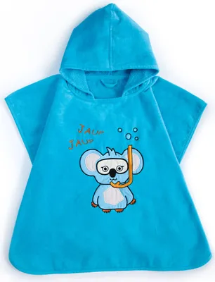 Produktbild von Milk&Moo Kinder Bademantel Poncho Cool Coala, 100% Baumwolle, Weich und Saugfähig, Strand- und Badeponcho mit Kapuze für Jungen und Mädchen