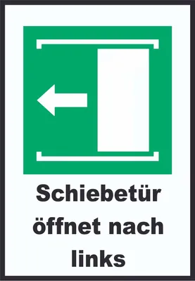 Produktbild von Schiebetür öffnet nach links A2 Rückseite selbstklebend Schild
