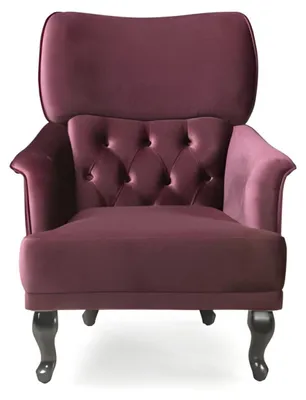 Produktbild von Designer Sessel Polstersessel Chesterfield Lila Samt Ohrensessel Modern