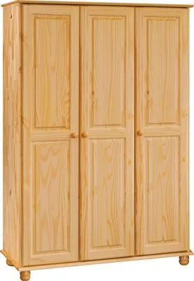 Produktbild von SIT Möbel Kleiderschrank mit 3 Türen | Kiefer-Holz massiv | natur | B 120 x T 52 x H 178 cm | 19000-70 | Serie SCHRANK