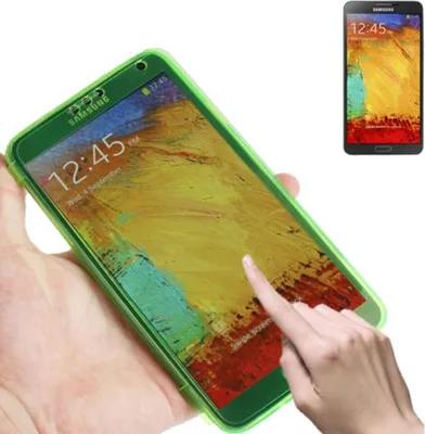 Produktbild von Handyhülle Flip Quer für Handy Samsung Galaxy Note 3 Leuchtgrün