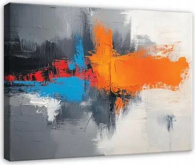 Produktbild von Leinwandbild - Wandbild Wohnzimmer Schlafzimmer - 120x80 cm - Leinwandbilder - Wandbilder XXL - Wanddekoration - Bilder Abstrakt Grau Bunt