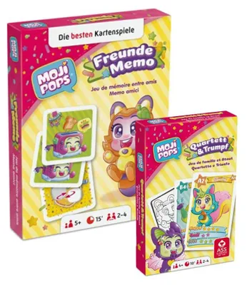 Produktbild von MojiPops - Spiele 2er Set - Freunde Memo + Quartett