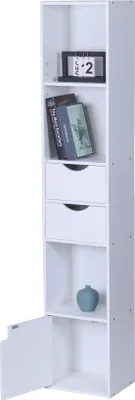 Image de Bibliothèque étroite indépendante avec tiroirs et placard