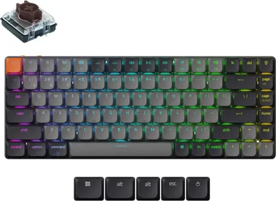 Zdjęcie produktu dla Keychron K3, Przewodowy i Bezprzewodowy, USB + Bluetooth, Mechaniczna, QWERTY, RGB LED, Szary