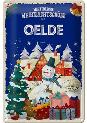 Produktbild von Blechschild Weihnachtsgrüße OELDE FEST 20x30cm
