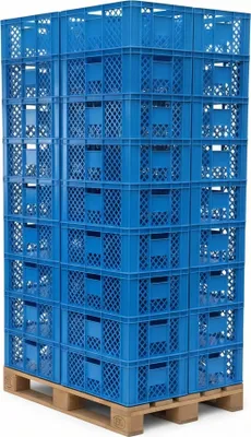 Produktbild von 36 Stück Bäckerkisten / Brotkisten 600 x 400 x 230 mm in blau