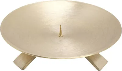 Produktbild von Dreifußleuchter Ø13cm mit Dorn Klein Messing Gold Kerzenleuchter Altarleuchter