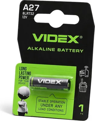 Obrázek produktu pro VIDEX alkalická baterie A27 12 V Novinka v blistrovém balení