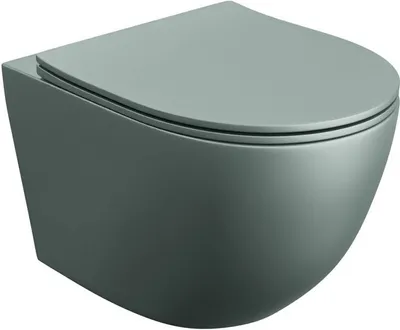 Produktbild von LAVITA Wand-WC Sinto Grey | HŠnge Toilette | Toilettendeckel mit Absenkautomatik & Metallscharniere | Toiletten SpŸlrandlos HŠngend | Toilettenbecken | 365x490x395 cm | Grau